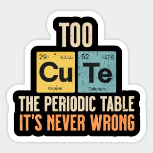 Sci Fi Science Periodic Table CUTE Design Sticker